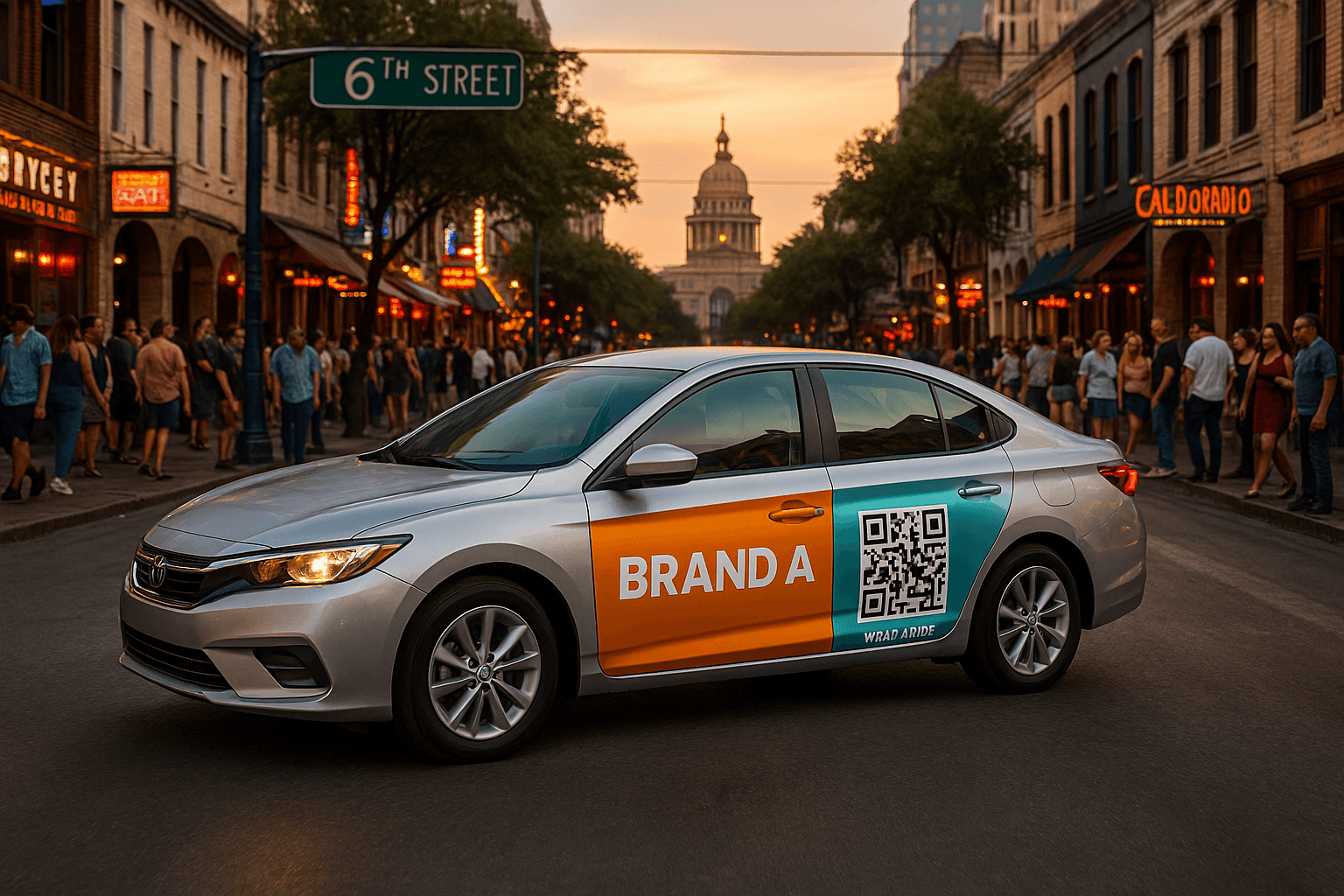 Vehicle wrapped with advertisement - earn money while you drive
